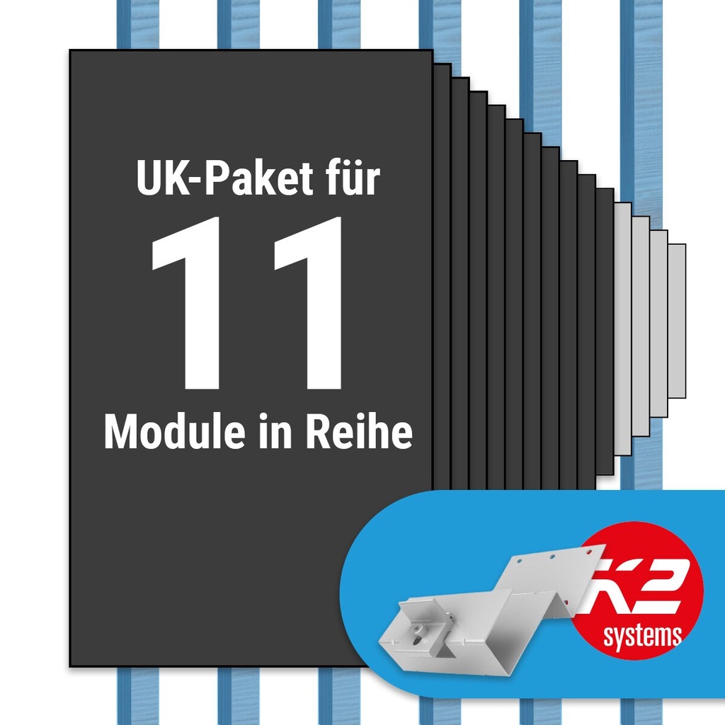 [A07060] K2 Paket Tegalit: 1 Reihe x 11 Module (K2 2 Set Dachhaken: Jeder Sparren) | A07060