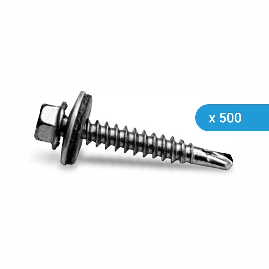 [A04544-VE] 500 x K2 Selbstbohrende Sechskantblechschraube 6x35 - mit Dichtscheibe | A04544-VE